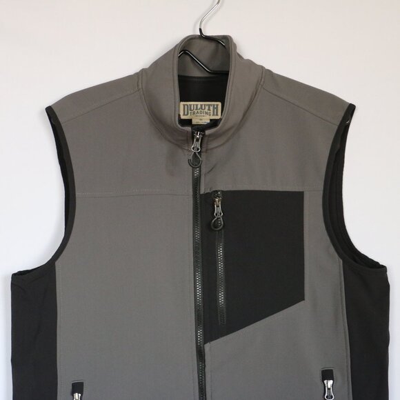 Duluth Trading Co, Men's Black Hills Windfront Vest, Medium, Dark Grey and Black - Picture 2 of 12